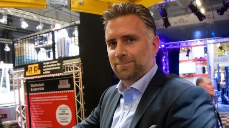 Brubakkens vd Markus Åberg lanserade den nya TCM-agenturen på Logistik & Transport i Göteborg.