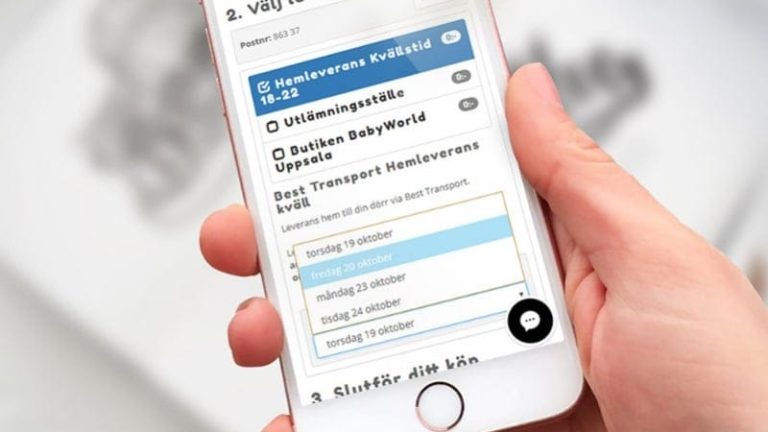 Sammadagsleveranser är inte nya för budmarknaden där Best verkar. Det är däremot kraven på automatiserad och lättbegriplig kommunikation med konsumenter. På bilden Babyworlds kassa, där butikssystemet från leverantören E37 presenterar fraktalternativen.