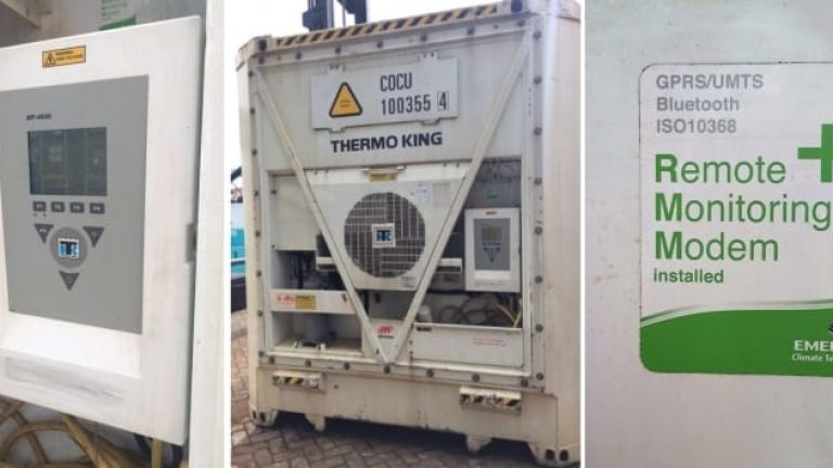 Övervakning och styrning via radio ska göra det mer attraktivt att ta kylvaror på kortsjötransporter, hoppas Samskip.