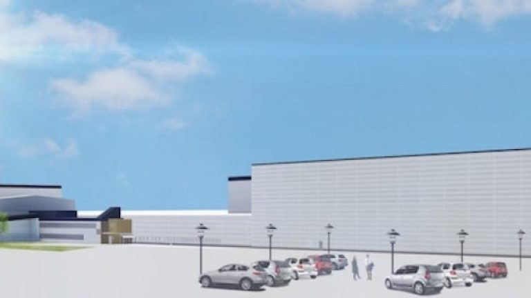 Det nya testlabbet blir nästan dubbelt så högt som BT:s kontorsbyggnad.