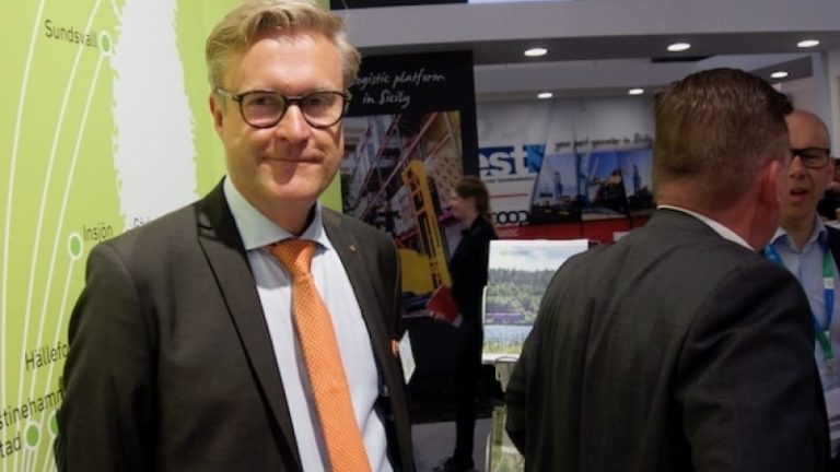 Vd Magnus Kårestedt presenterade Göteborg hamns omfattande investeringsplaner för de kommande åren på mässan Transport Logistic i München.