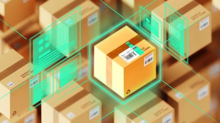 Illustration av digital spårning av gods