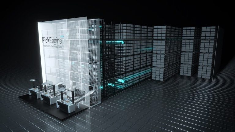 Illustration av automationslösning för lager
