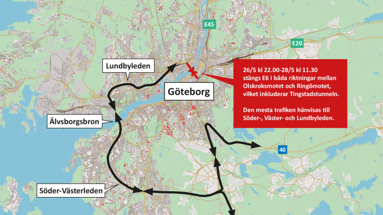 Karta över Göteborg