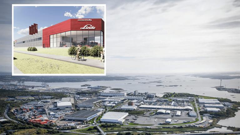 Illustration av Lindes nya anläggning i Göteborg.