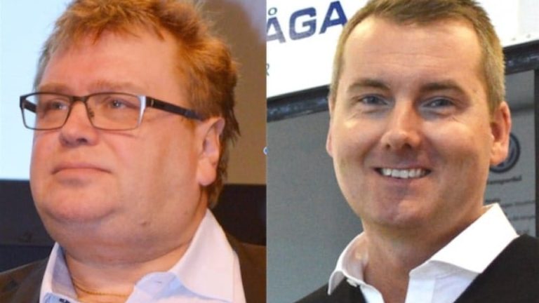 Ulf Neumann, System Edström (tv) och Jim Wallström, LCV-föreningens ordförande. Ulf Neumann, System Edström (tv) och Jim Wallström, LCV-föreningens ordförande.