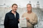 Fr v: Fredrik Hamilton, vd och medgrundare av Instabee; Tommy Wreeth, förbundsordförande i Transport.