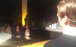 Sendifys Fredrik Edeland, på scenen hörde till entreprenörerna som fick dra sina 400-sekunderspitchar inför Sophia Johansson, Linnea Lindau och Klementina Österberg.